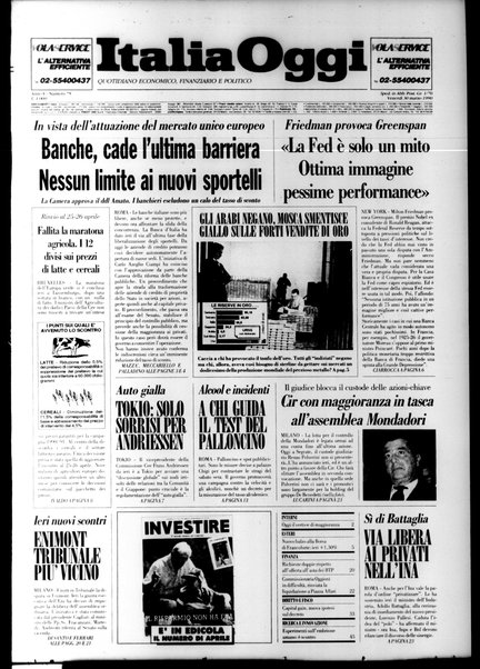 Italia oggi : quotidiano di economia finanza e politica